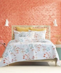 Five Queens Court Bonnie Coral 18" Square Quilted Decorative Throw Pillow -J. Queen New York shop unnamed file 1114