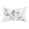 Five Queens Court Bonnie Gray Quilted Boudoir Decorative Throw Pillow