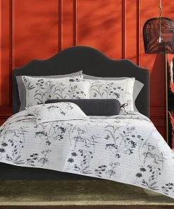 Five Queens Court Bonnie Gray Quilted Boudoir Decorative Throw Pillow -J. Queen New York shop unnamed file 1120