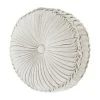 Five Queens Court Garrison White Tufted Round Decorative Throw Pillow