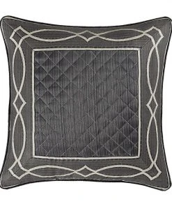 Five Queens Court Darwin Charcoal 20" Square Decorative Throw Pillow
