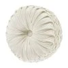Five Queens Court Othello Cream Tufted Round Decorative Throw Pillow