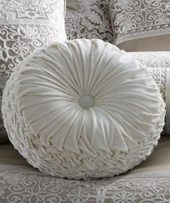 Five Queens Court Othello Cream Tufted Round Decorative Throw Pillow -J. Queen New York shop unnamed file 1273