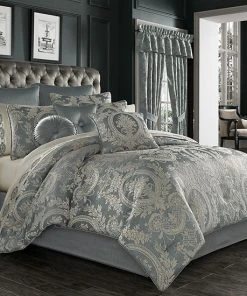 Five Queens Court Nadine Blue 18" Square Decorative Throw Pillow -J. Queen New York shop unnamed file 1289