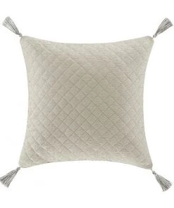 Five Queens Court Angelo Silver 18" Square Decorative Throw Pillow