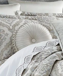 Five Queens Court Tammy Silver Tufted Round Decorative Throw Pillow -J. Queen New York shop unnamed file 1312