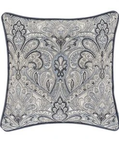 Five Queens Court Alexa Powder Blue 20" Square Decorative Throw Pillow