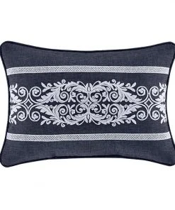 Five Queens Court Shelburne Indigo Boudoir Decorative Throw Pillow