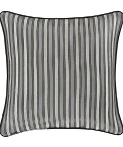 Five Queens Court Silverstone Silver 20" Square Decorative Throw Pillow