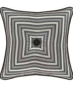 Five Queens Court Silverstone Silver 18" Square Decorative Throw Pillow