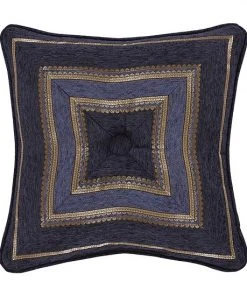 Five Queens Court Woodstock Indigo 18" Square Decorative Throw Pillow