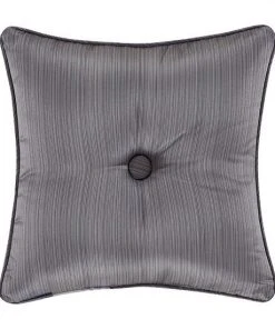 Five Queens Court Houston Charcoal 18" Square Embellished Decorative Throw Pillow -J. Queen New York shop unnamed file 1407