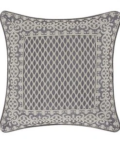 Five Queens Court Houston Charcoal 18" Square Decorative Throw Pillow