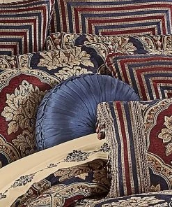 Five Queens Court Middleton Indigo Tufted Round Decorative Throw Pillow -J. Queen New York shop unnamed file 1411