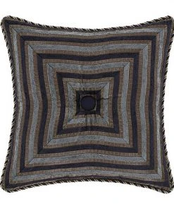Five Queens Court Bristol Indigo 18" Square Embellished Decorative Throw Pillow