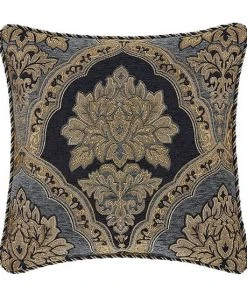 Five Queens Court Bristol Indigo 18" Square Decorative Throw Pillow