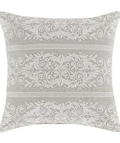 Five Queens Court Maryanne Beige 16" Square Decorative Throw Pillow