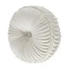 Five Queens Court Maryanne White Tufted Round Decorative Throw Pillow