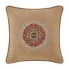 Five Queens Court Teller Beige 18" Square Decorative Throw Pillow