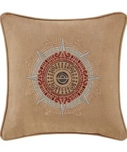 Five Queens Court Teller Beige 18" Square Decorative Throw Pillow
