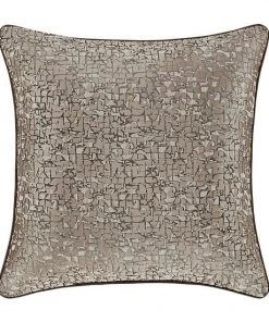 Five Queens Court Calgary Taupe 20" Square Decorative Throw Pillow