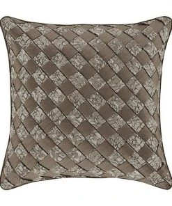 Five Queens Court Calgary Taupe 18" Square Decorative Throw Pillow