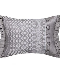 Five Queens Court Lafayette Silver Boudoir Decorative Throw Pillow