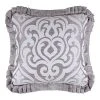 Five Queens Court Lafayette Silver 20" Square Decorative Throw Pillow -J. Queen New York shop unnamed file 1463