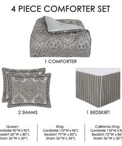 Five Queens Court Silverstone Silver Comforter Set With Shams -J. Queen New York shop unnamed file 1620