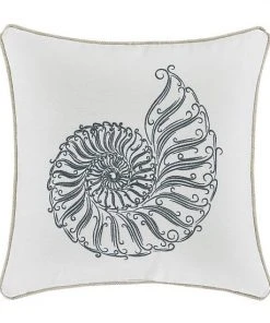 Five Queens Court William Egg Shell Throw Pillow