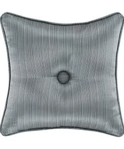 Five Queens Court Nadine Blue 16" Square Decorative Throw Pillow