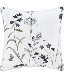 Five Queens Court Bonnie 18" Square Throw Pillow Gray -J. Queen New York shop unnamed file 505