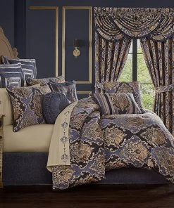 Five Queens Court Woodstock Indigo Comforter Set With Shams