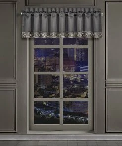 Five Queens Court Darwin Charcoal Window Straight Valance