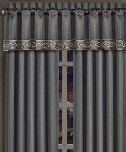 Five Queens Court Darwin Charcoal Window Straight Valance -J. Queen New York shop unnamed file 682