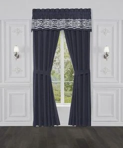 Five Queens Court Shelburne Indigo Window Straight Valance -J. Queen New York shop unnamed file 693