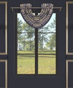 Five Queens Court Woodstock Indigo Window Waterfall Valance -J. Queen New York shop unnamed file 701