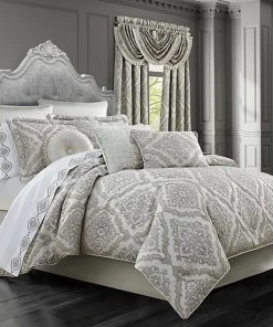 Five Queens Court Tammy Silver 4-piece Comforter Set