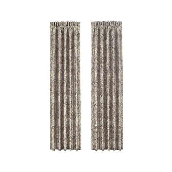 Five Queens Court Paulina Stone 2-pack Window Curtain Set 3 Five Queens Court Paulina Stone 2-pack Window Curtain Set