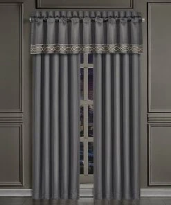 Five Queens Court Darwin Charcoal 84" Set Of 2 Window Curtain Panels -J. Queen New York shop unnamed file 857