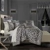 Five Queens Court Darwin Charcoal 4-piece Comforter Set