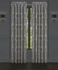 Five Queens Court Silverstone Silver 2-pack Window Curtain Set