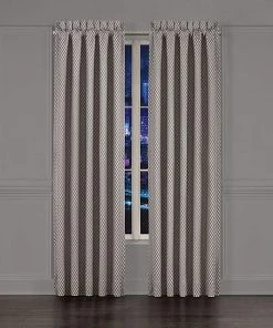 Five Queens Court Houston Charcoal 2-pack Window Curtain Set