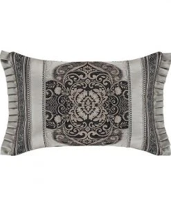 Five Queens Court Devon Silver Boudoir Decorative Throw Pillow